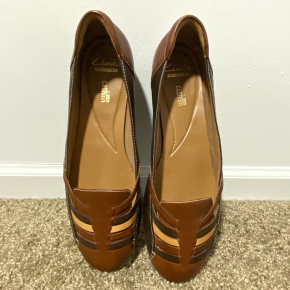 clarks woven leather flats